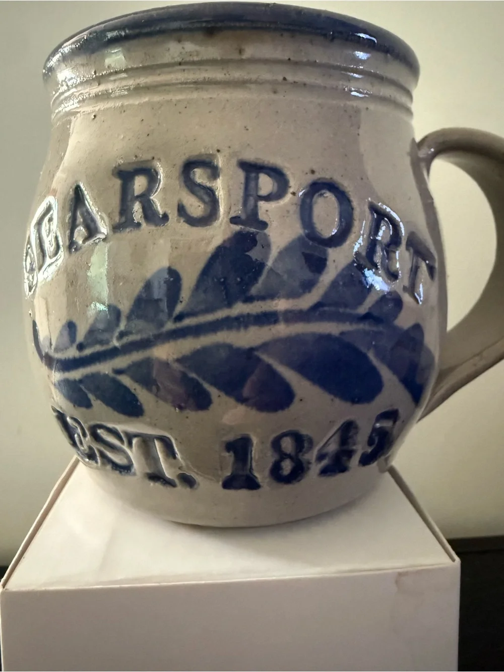 Blue & Cream Stoneware Mug -
